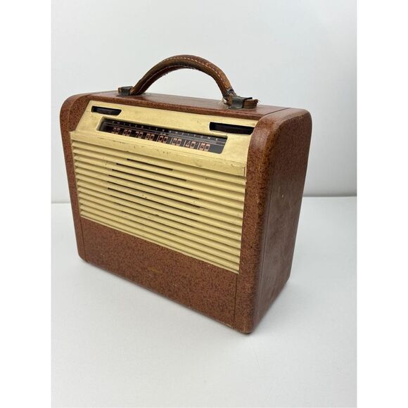 Antique 1949 Philco 48-300 Wood Portable Tube AM Radio Transitone Rolling Dials - Picture 2 of 10